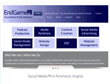 Tablet Screenshot of endgamepr.com
